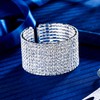Clearine Women's Wedding Bridal Disco Ball Inspired Crystal Open Stretch