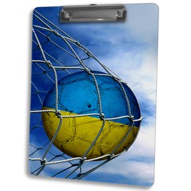 Vibrant Double-Sided Dry Erase Clipboard for Coaches, Teachers, and More - Flag of Ukraine (Ukrainian) - Soccer Design