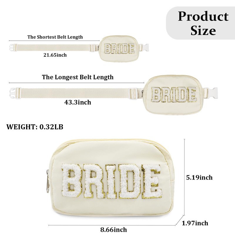 Lamyba Bride Fanny Pack for Bachelorette Party, Wedding Waist Packs