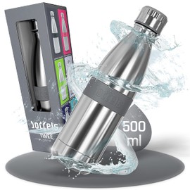 boddels TWEE Drinking Bottle 500 ml / 800 ml – Our Insulated Bottle For Any Occasion, grey, 500 ml