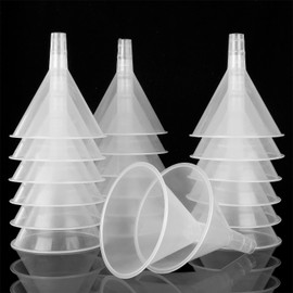 CYEAH 20PCS Plastic Funnels, 4.7 Inch Wide Mouth Clear Plastic Funnels Oil Funnels Liquid Transfer Funnel for Liquid, Spices, Powder, Lotion, Oils