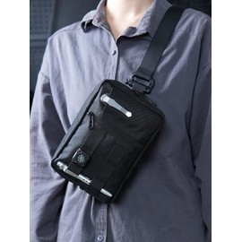 VIPERADE CHW2 Men's Bum Bag with 7 Pockets, Utility EDC Belt Bag, Outdoor Waist Bag, Adjustable Strap, Nylon Fanny Pack Waist Bag for Travel, Hiking, Camping, Black, black, Bum Bag Men, EDC Belt Bag