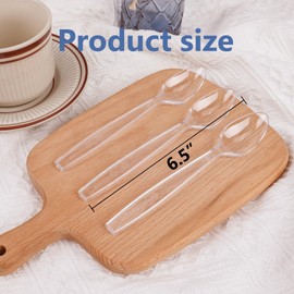 100 Count Plastic Spoons,Heavy Clear Plastic Spoons, Plastic Silverware,Premium Disposable Spoons, BPA-Free, Heat Resistant, Suitable for Parties, Events and Everyday Use