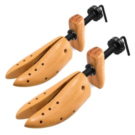 OPATER 2PCS Wood Shoe Stretcher Men Adjustable Width and Length Shoe Stretcher Widener Expander for Wide Feet Stretcher (Wood -Men Size 9.5-13)