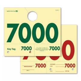Unbranded RL-78 Service Dispatch Numbers Hang Tags - 4 Digit - 1000 pc Box - #7000-7999