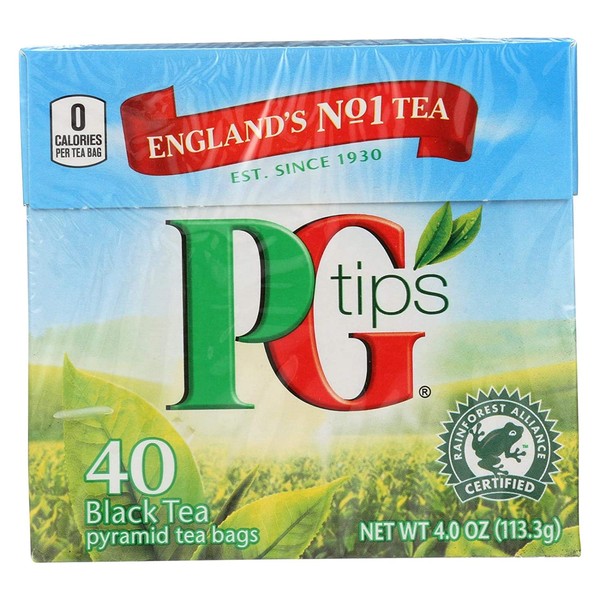 Pg Tips Pyramid Black Tea - 40 bags per pack - 6 packs per case.