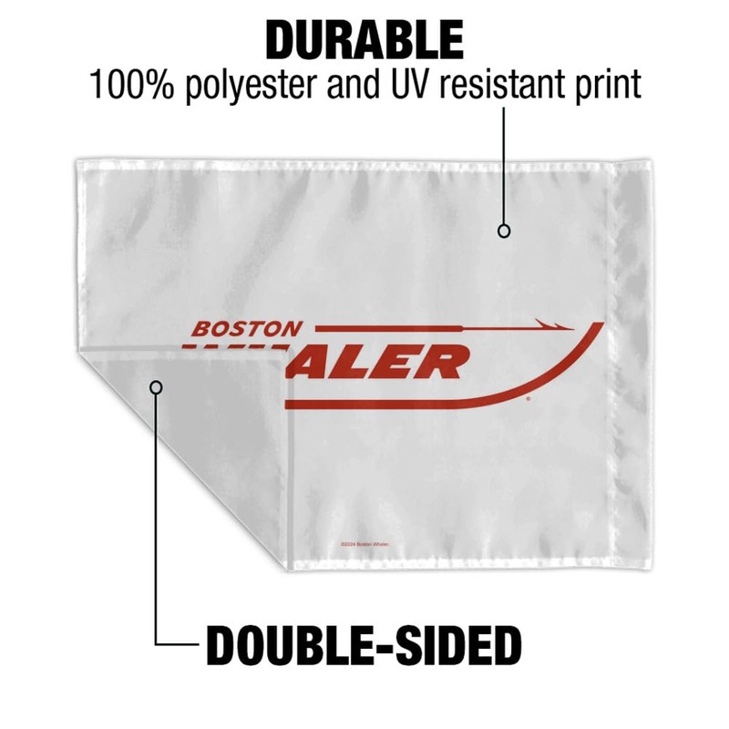 Boston Whaler Red Logo Car Truck Flag with Window Clip