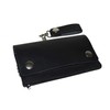 Trifold Biker's Large Wallet ID Card Holder With Chain Genuine