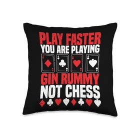 Gin Rummy Cards Gin Rummy Player Gin Rummy Set Gin Rummy Throw Pillow