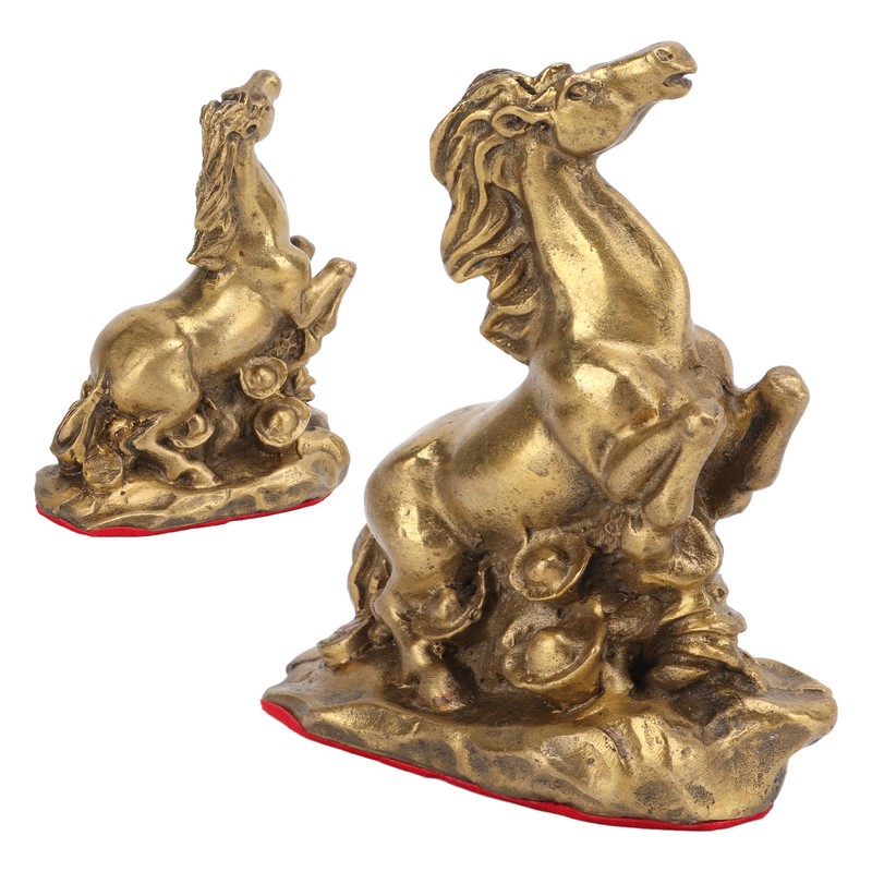 Horse Statue Hand Crafted Fine Workmanship Small Volume Brass Material