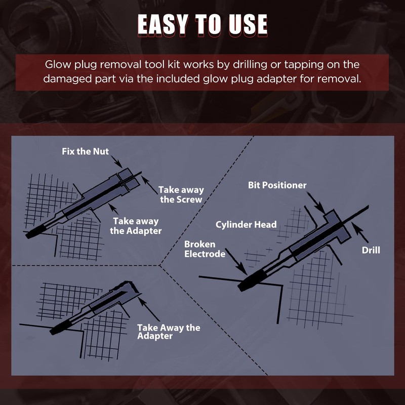 Glow Plug Removal Tool Kit - 22PCS Glow Plug Electrodes