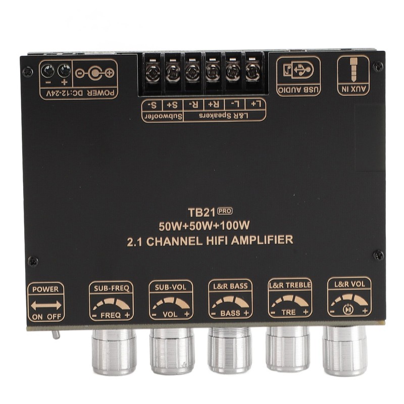 2.1 Channel Bluetooth Power Amplifier Board 50Wx2 Plus 100W Interference