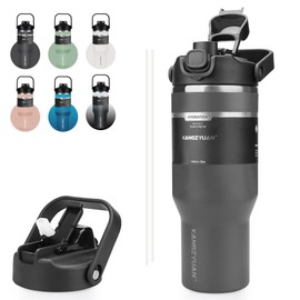 KZYBODY Tumbler, 33.8 fl oz (1,000 ml), Straw Included, Large Capacity, Vacuum Insulated, Stainless Steel Water Bottle, Cold Insulation, Wide Mouth, Direct Drinking, Lid and Handle, Convenient to