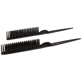 CocoBlack Naturals Peine de estilo de 3 filas para desenredar, definir y separar rizos (negro)