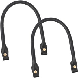 HIRAISM Bag Handle Replacement Repair PU Leather 17.7 inches (45 cm), Set of 2 (Black x Gold)