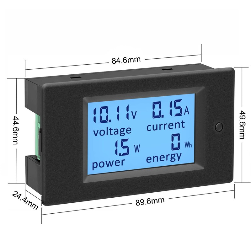 KETOTEK Ammeter Voltmeter Digital DC 6.5V~100V 100A Volt Amp Watt