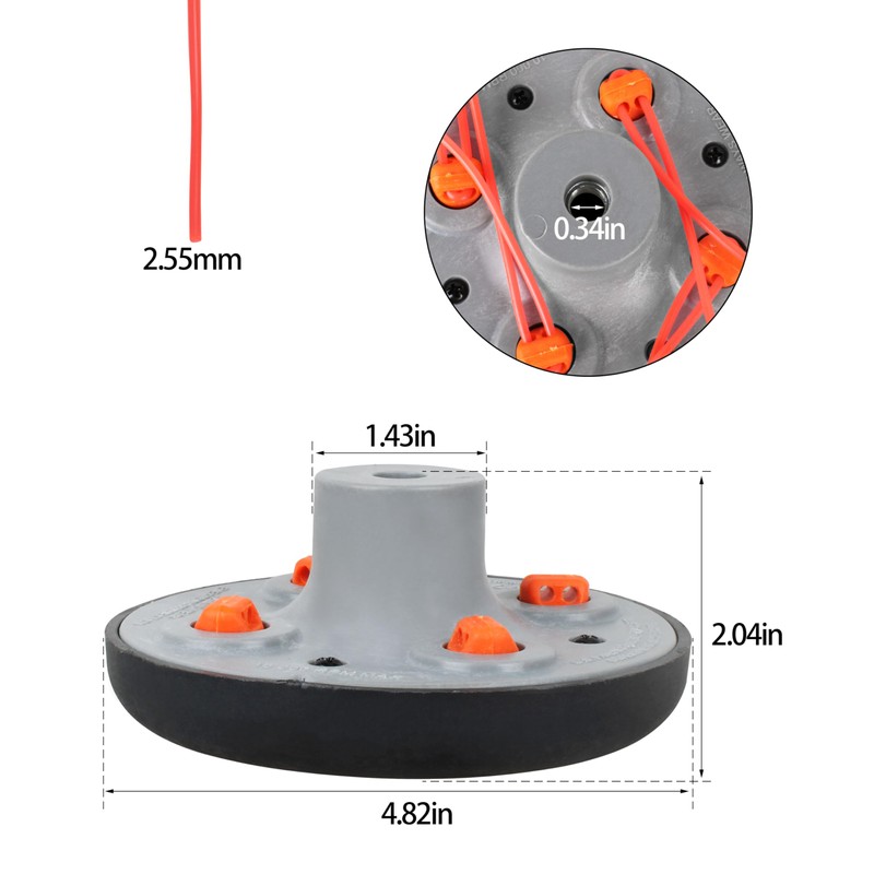 Universal Trimmer Head Replacement Compatible with Brushcutter Weed Eater Whipper