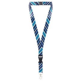 ROLSELEY Multicolour Lanyard Neck Strap with TIE DIAGONAL STRIPES pattern with metal clip