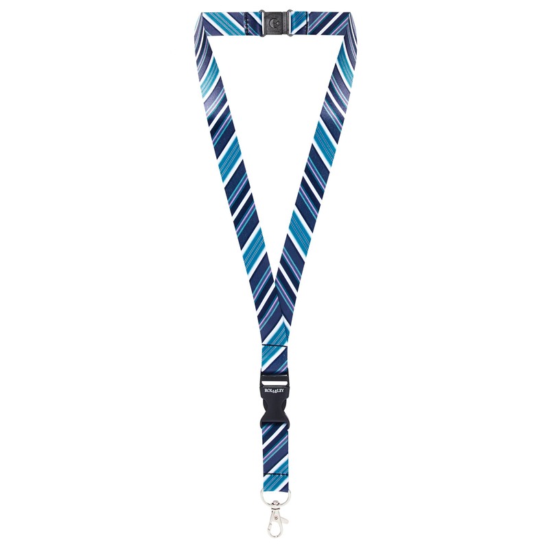 ROLSELEY Multicolour Lanyard Neck Strap with TIE DIAGONAL STRIPES pattern