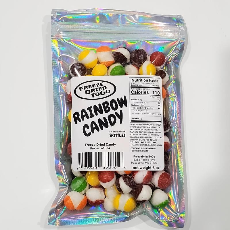 "Freeze Dried" CANDY RAINBOW - resealable bag crunchy bites -