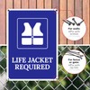 Life Jacket Required Sign, 10x14 Inches, 55 mil Thick HDPS