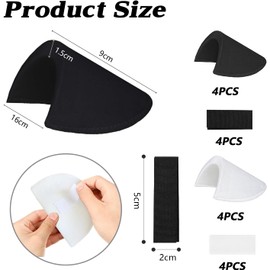 4 pares de hombreras para mujer, almohadillas de espuma para el hombro para hombre y mujer Almohadillas antideslizantes reutilizables para los hombros con para blazer, ropa, manualidades