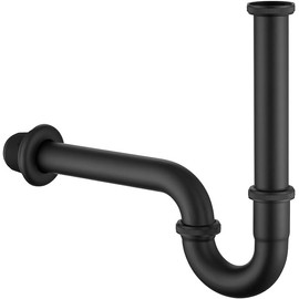 ZM Stainless Steel 1-1/4" P-trap Pipe, Adjustable Height Sink Waste Drain Kit, Matte Black