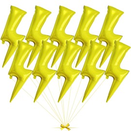 LHOAVWE 10 Pcs Lightning Balloons Giant 45 Inch Yellow Flash Balloons Lightning Bolt Shape Balloons for Bolt Birthday Party Wedding Baby Shower Decoration Supplies