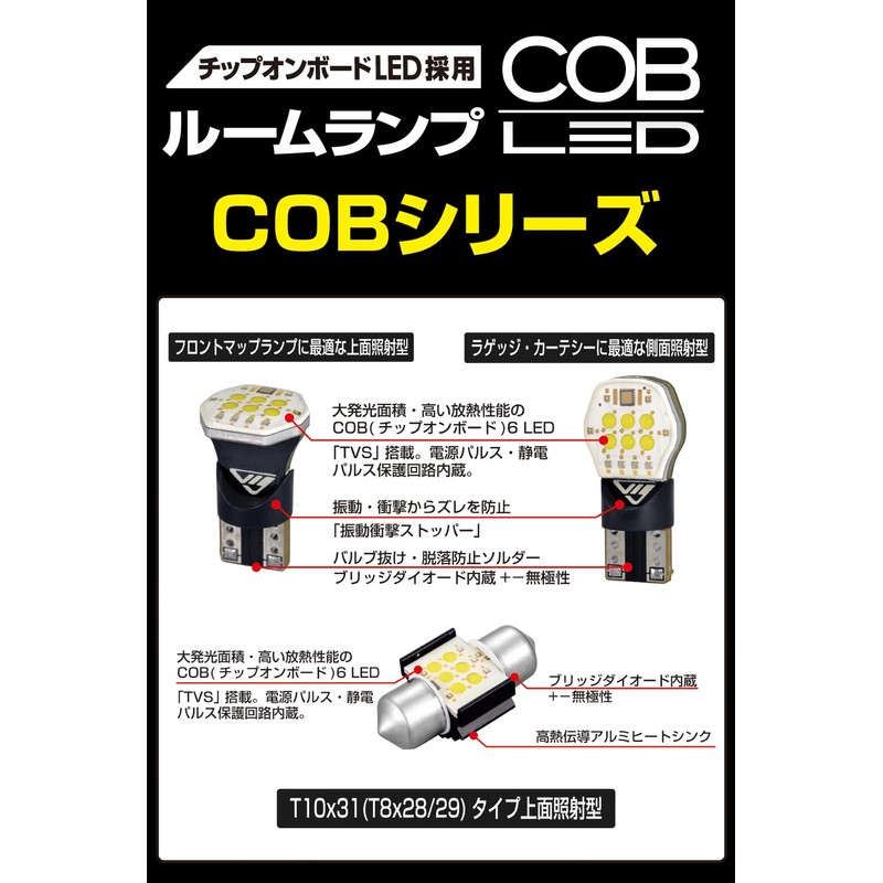 M's Basic by IPF AMZ-RB002 Room Lamp, LED, For Cars,