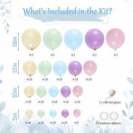 154pcs Pastel Macaron Balloons, 18 12 10 5inch Helium Multicolor Macaron Latex Party Balloons for Girls Birthday, Baby Shower, Wedding, Spring Daisy Floral Theme Two Groovy Party Decoration