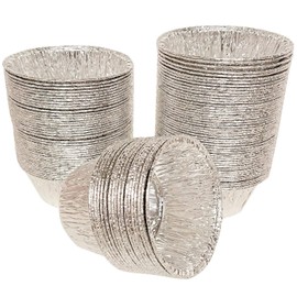 4 oz Disposable Baking Cups Tin Foil Pans Cups 120 mL Aluminum Foil Cupcake Bowl Pans 100Pcs for Baking, Roasting