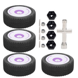 4Pcs RC Car Front Rear Rubber Tires Set Fit for WLtoys 1/12 124019 Remote Control Cars