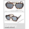 Onrtry Trendy Hexagonal Aviator Sunglasses for Women Thick Square Frame