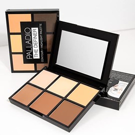 Palladio Paleta de Contorno y Resaltado Definer, Satinado, Polvo Compacto con Espejo