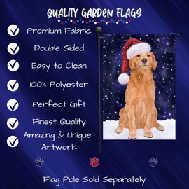 Doggie of the Day Golden Retriever Dog Garden Flags - Christmas Let it Snow - Double Sided - Yard Lawn Spring Decorative Gift - Home Decor 12 1/2"w x 18"h - GFLAG253978