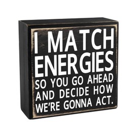 Funny Office Desk Decor Coworker Gift For Women Men, I Match Energies Cubicle Quotes, Do Not Disturb My Energy Office Desk Sign Protect Your Energy, Positive Energy