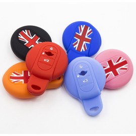 LIGHTKOREA Silicone Smart Key Case Cover for New Mini Cooper 3th Generation F55 F56 Club Man Country Man (Red)