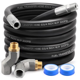 20FT 3/4inch NPT Fuel Transfer Hose Farm Tank Hose and 2PCS Fuel Swivel with Roating Connector for Dispensing Diesel Oil Gasoline Kerosene Biodiese