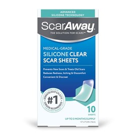 ScarAway Scaraway - Hojas de silicona transparente para cicatrices, 10 unidades