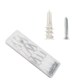 cSeao 60pcs #8 x 1-1/4'' Drywall Anchors, Wall Anchors and Screws for Drywall, 75LB Hanging and Mounting, 30pcs Threaded Plastic Sheetrock Anchors and #8 Screws