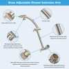 Hibbent Shower Head Extension Arm,16" Solid Brass Adjustable Extender with