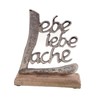 formano Lettering Lache Liebe Lebe Aluminium / Mango Wood Decorative