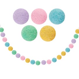 JOCXZI 40 Colourful Felt Ball per Pack - with a Threading Needle and a String for Decorating Nurseries, Children's Rooms, Wall Decorations, Party Decorations, Christmas Tree Decorations