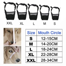 AIMALL Adjustable Dog Muzzle Pet Mask for Barking, Biting & Chewing, Soft Nylon Mesh Mouth Muzzle for Small, Medium, Large, X-Large Dogs, 5 Sizes