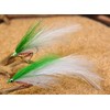 Deceiver Fishing Flies - Green and White Red Throat Tied