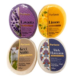 Purlavie Exfoliating Sponge Soap Set 4 x 100 gr. – Natural and Renewing Cleaning Experience