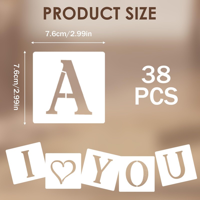 3 Inch Alphabet Stencils for Painting on Wood – 38