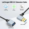JSADZKJ 90 Degree USB-A 3.0 Short Cable,Left/Right Angle USB Male