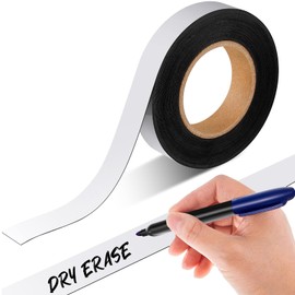 Amylove 1" x 50 ft Magnetic Tape Strip Roll with Adhesive Backing, Blank Writable Magnets Sticky Labels, Flexible Magnet Dry Erase Tape Strips for Whiteboards, Refrigerator, Crafts, DIY Storage
