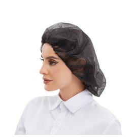 ZMDREAM - Redes para el cabello desechables para servicio de alimentos, extra grandes, 24 pulgadas, sin látex, paquete de 100 unidades, color negro